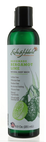 Variety Pack Natural Body Wash, Infused with Essential Oil, Rose Aloe Vera, Orange Blossom, Jasmine Gardenia, Bergamot Lime 8 FL OZ / 251 mL Each