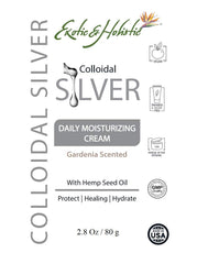 2 Bottles Gardenia Daily Moisturizer, Face and Body Cream Infused with Colloidal Silver by Exotic and Holistic 2.8 Oz/80g