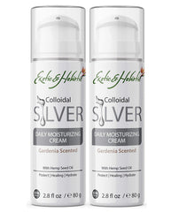 2 Bottles Gardenia Daily Moisturizer, Face and Body Cream Infused with Colloidal Silver by Exotic and Holistic 2.8 Oz/80g